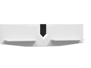 Półka Wisząca Mistic ART1 – Nowoczesny Design z Czarnego Szkła i Białym Połyskiem | 140 cm