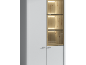 Witryna Kairo ART12 – 3 Drzwi (1 Przeszklone), Nowoczesny Design, Artisan + Biały Mat, 209 cm