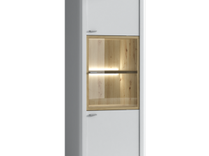 Witryna Kairo ART14 – 3 Drzwi (Środkowe Przeszklone), Nowoczesny Styl, Artisan + Biały Mat, 209 cm