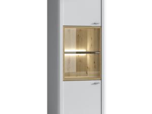 Witryna Kairo ART15 – 3 Drzwi (Środkowe Przeszklone), Nowoczesny Design, Artisan + Biały Mat, 209 cm