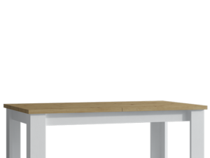 Stół Rozkładany Kairo ART21 140+40 – Nowoczesny Design, Blat 140–180 cm, Biały + Dekor Drewna