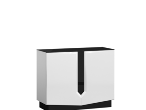 Komoda Mistic ART3 - Nowoczesna Elegancja z Ciemnymi Akcentami, System Push to Ope