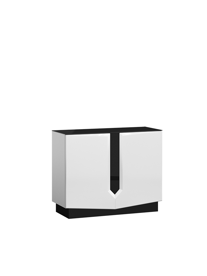 Komoda Mistic ART3 - Nowoczesna Elegancja z Ciemnymi Akcentami, System Push to Ope