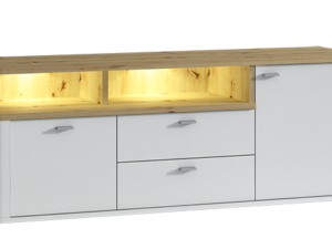Szafka RTV Kairo ART3 – Nowoczesna, 150 cm, Artisan + Biały Mat, Szuflady z Cichym Domykiem