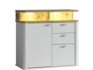 Komoda Kairo ART4 – Nowoczesna, 95 cm, Artisan + Biały Mat, 3 Szuflady z Cichym Domykiem