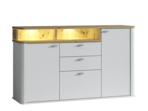 Komoda Kairo ART5 – Nowoczesna, 150 cm, Artisan + Biały Mat, 3 Szuflady z Cichym Domykiem