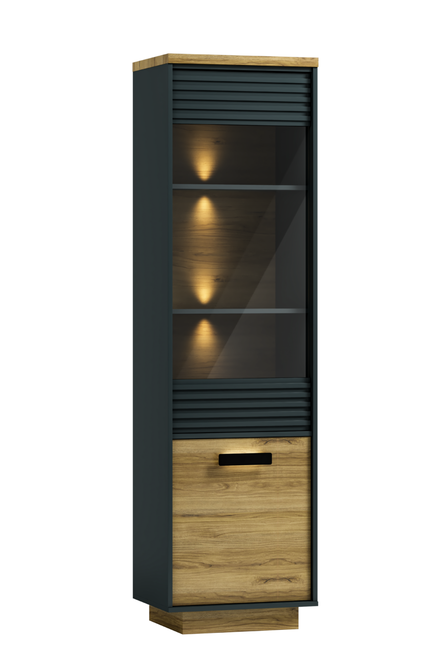 Witryna Jednodrzwiowa LED Linea ART10 – Nowoczesny Styl | Cichy Domyk | Meble Gołąb