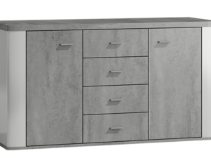 Nowoczesna Komoda Preston ART3 – 146 cm, 4 Szuflady + 2 Szafki z Cichym Domykiem, Dwie Kolorystyki