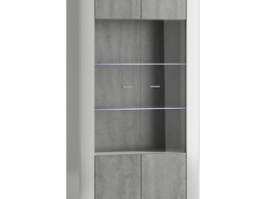 Witryna Preston ART7 – Przeszklona z 4 Półkami, Cichy Domyk, Opcjonalne Oświetlenie LED