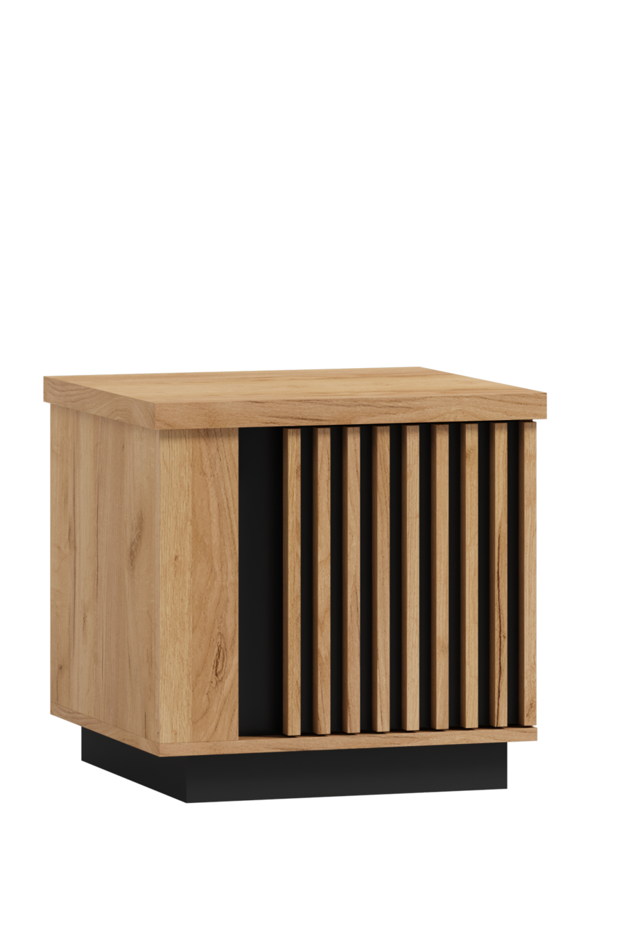 Szafka Nocna Lewa Lamello Art.18 | Dąb Craft + Czarny Mat | Nowoczesny Design