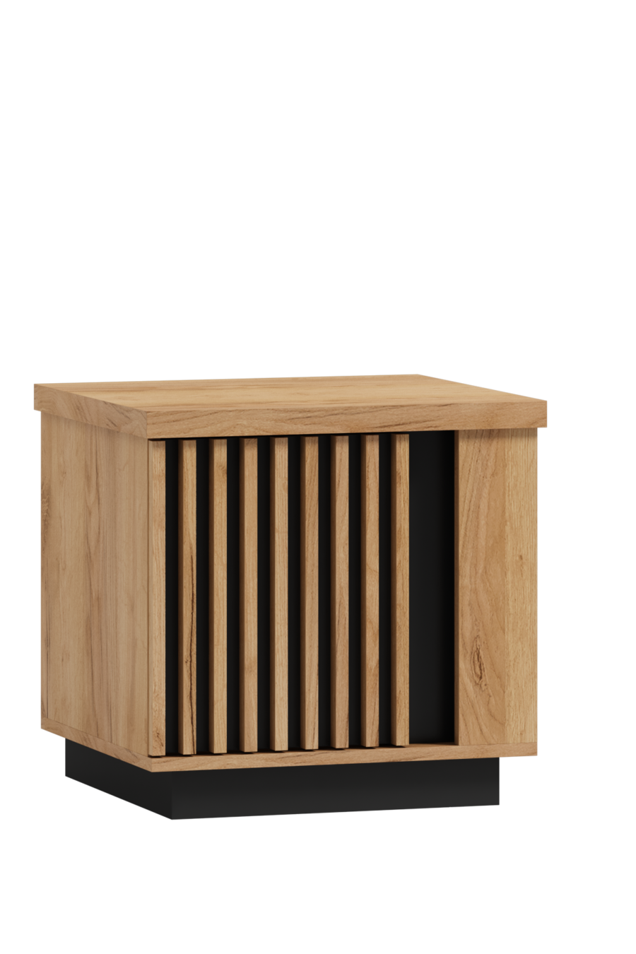 Szafka Nocna Prawa Lamello Art.19 | Dąb Craft + Czarny Mat | Nowoczesny Minimalizm