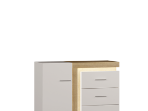 Komoda Verso ART4 – Nowoczesna z Podświetleniem LED, 3 Szuflady + Szafka, Cichy Domyk – Zmontowana